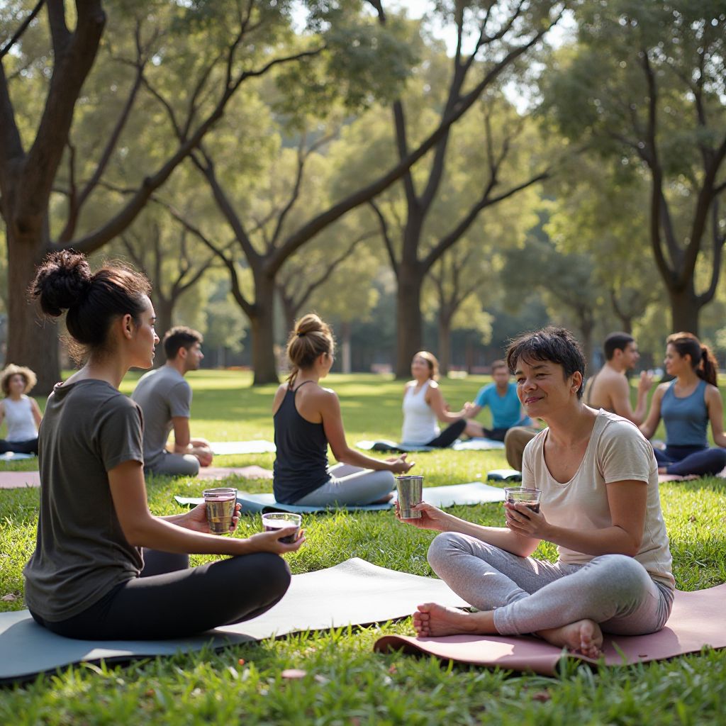 Crown Balance outdoor group wellness workshop in Sydney park