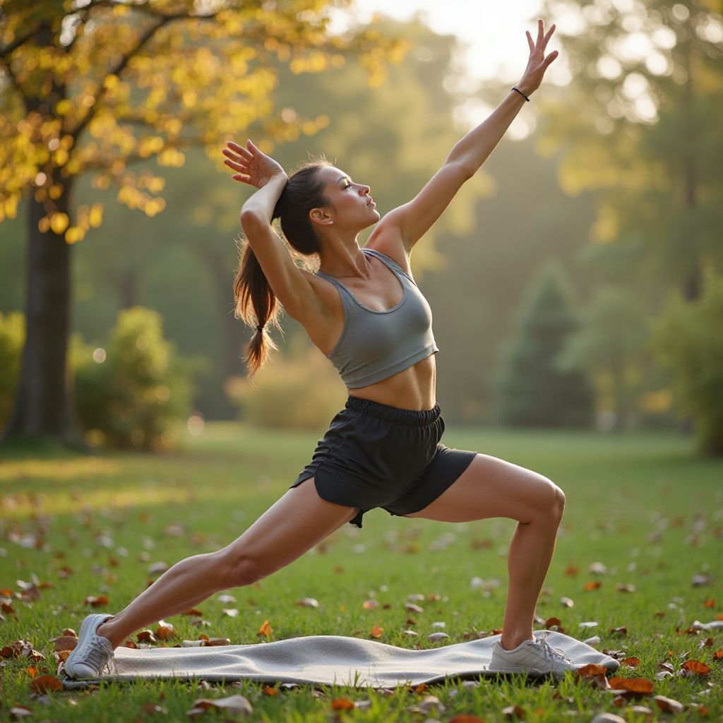 Outdoor fitness movement and stretching